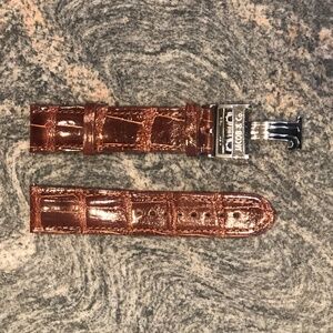 RARE Jacob & Co Glossy Cognac Alligator Wrist Band Strap
